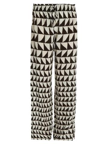 Kalmar Zigzag-print Crepe De Chine Trousers