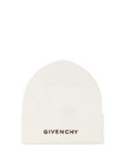 Givenchy - Logo-embroidered Wool Beanie Hat - Womens - Beige