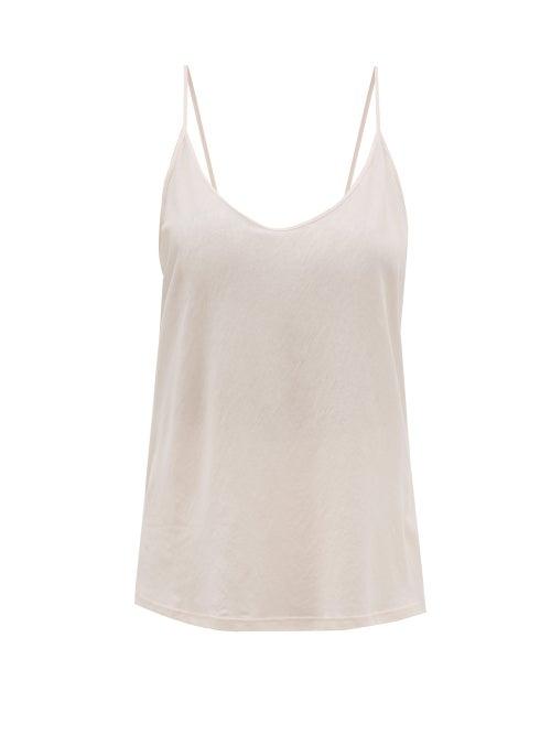 Ladies Lingerie Skin - Scoop-neck Cotton Cami Top - Womens - Light Pink