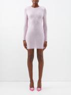 Self-portrait - Crystal-embellished Jersey Mini Dress - Womens - Light Pink