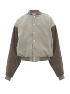 Matchesfashion.com Fear Of God - Sixth Collection Fleece And Suede Bomber Jacket - Mens - Grey