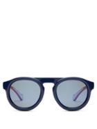 Matchesfashion.com Moncler - Bi Colour D Frame Acetate Sunglasses - Mens - Navy