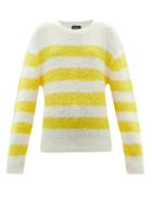 A.p.c. - Lia Striped Knitted Sweater - Womens - Yellow Multi