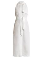 Matchesfashion.com Max Mara - Waist Tie Cotton Poplin Dress - Womens - White