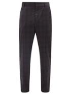 Isabel Marant - Slimy Checked Wool Slim-leg Trousers - Mens - Navy