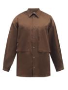 E. Tautz - Lineman Patch-pocket Cotton-poplin Shirt - Mens - Dark Brown