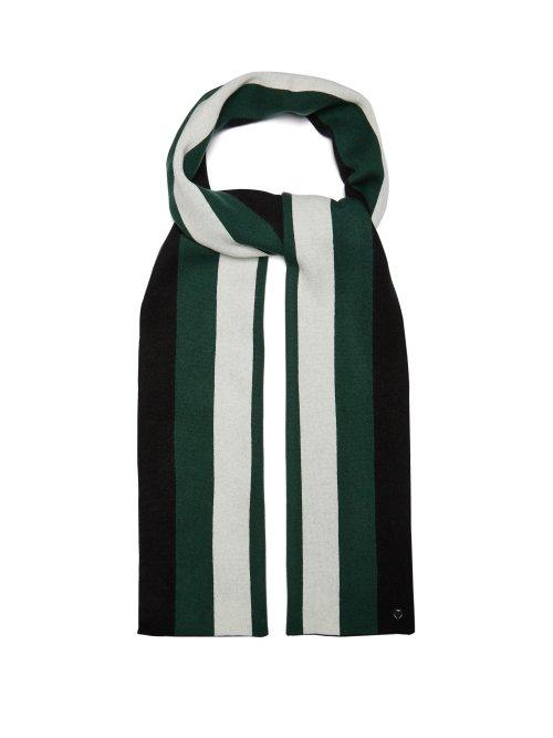 Matchesfashion.com Charlotte Simone - Striped Wool And Cashmere Blend Scarf - Womens - Green