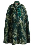 Matchesfashion.com F.r.s - For Restless Sleepers - Kore Ramage Jacquard Cape - Womens - Green Print