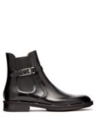 Fendi Buckled Leather Chelsea Boots
