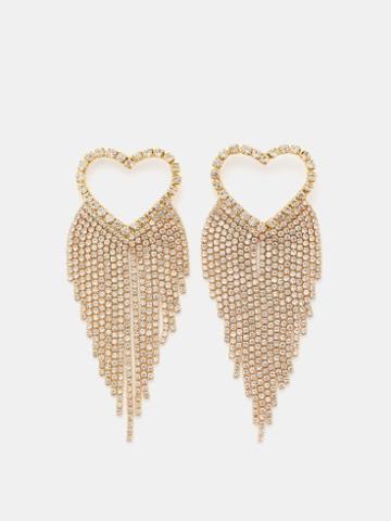 Crystal Haze - Sweetheart Crystal 18kt Gold-plated Earrings - Womens - Gold Multi