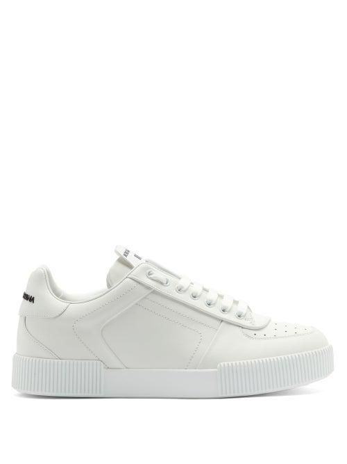 Matchesfashion.com Dolce & Gabbana - Miami Logo-embossed Leather Trainers - Mens - White
