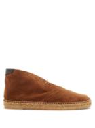 Matchesfashion.com Saint Laurent - Lace-up Suede Espadrilles - Mens - Brown Multi