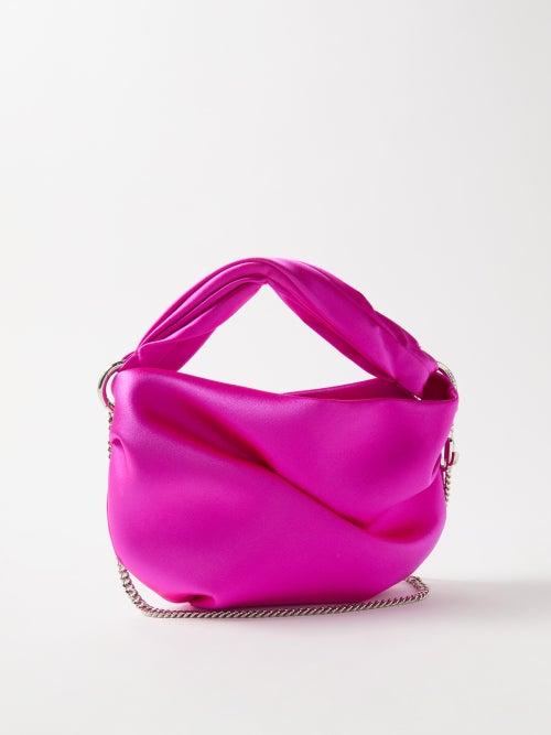 Jimmy Choo - Bonny Twist-handle Satin Handbag - Womens - Fuchsia