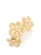 Matchesfashion.com Magnetic Midnight - Irachnae Floral Gold-dipped Hair Comb - Womens - Gold
