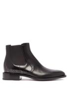 Matchesfashion.com Fendi - Ff-print Leather Chelsea Boots - Mens - Black