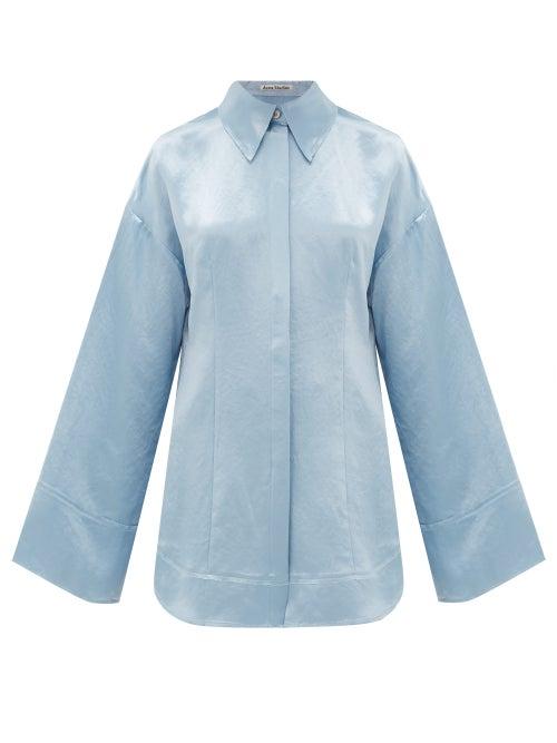 Matchesfashion.com Acne Studios - Suzette Charmeuse Shirt - Womens - Light Blue