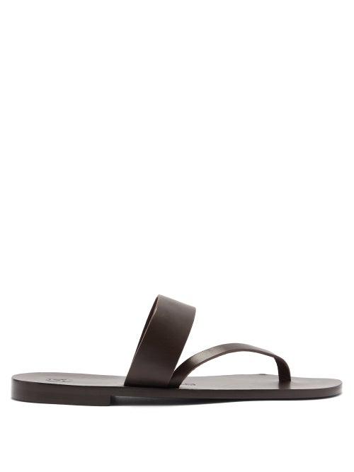 Mens Shoes Lvaro - Alberto Leather Sandals - Mens - Dark Brown