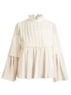 See By Chloé Ruffle-trimmed Pleated Georgette Blouse