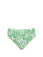 Matchesfashion.com Ganni - Floral-print High-rise Bikini Briefs - Womens - Green Print