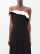 Proenza Schouler - Asymmetric Strapless Knitted Top - Womens - Black White