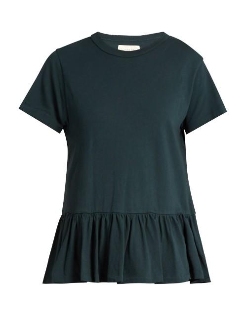 The Great Peplum-hem Distressed Cotton T-shirt