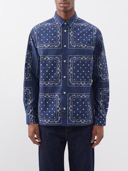 Jacquemus - Baou Bandana-print Cotton Shirt - Mens - Navy Print