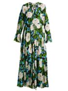 Matchesfashion.com Diane Von Furstenberg - Bethany Floral Print Silk Dress - Womens - Green Print