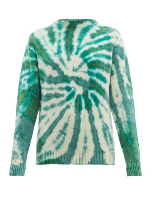 Matchesfashion.com The Elder Statesman - Tie Dyed Cashmere Sweater - Womens - Green Multi