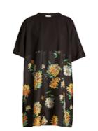 Raey Cotton And Chrysanthemum-print Silk T-shirt Dress