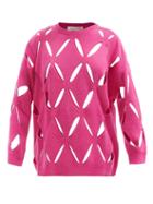 Valentino - Cutout Virgin-wool Sweater - Womens - Pink