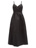 Staud - Sheffield Flared Nylon-gabardine Wrap Dress - Womens - Black