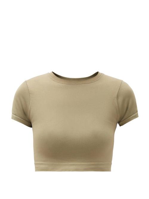 Matchesfashion.com Prism - Mindful Stretch-jersey Cropped Top - Womens - Green