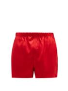 Matchesfashion.com Ludovic De Saint Sernin - Silk-satin Boxer Shorts - Mens - Red