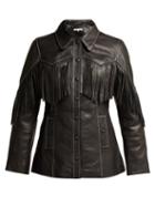 Matchesfashion.com Ganni - Angela Fringed Leather Jacket - Womens - Black