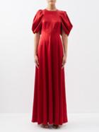 Roksanda - Draped Silk-satin Gown - Womens - Red
