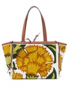 Matchesfashion.com Loewe - Cushion Large Floral-appliqu Canvas Tote - Womens - Yellow Multi