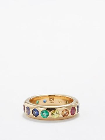 Brent Neale - Rainbow Emerald, Sapphire & 18kt Gold Ring - Womens - Rainbow