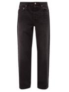 Raey - Open Low-rise Straight-leg Jeans - Mens - Black