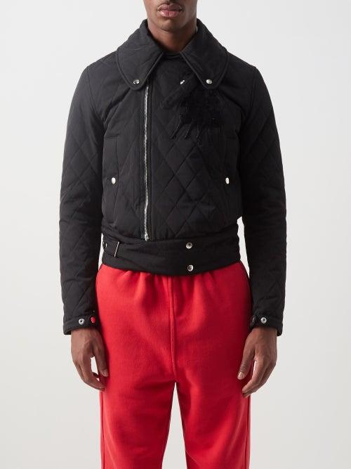 Stefan Cooke - Dancer-appliqu Quilted-shell Jacket - Mens - Black