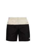 Matchesfashion.com Alexander Mcqueen - Colour Block Skull Embroidered Swim Shorts - Mens - Black White