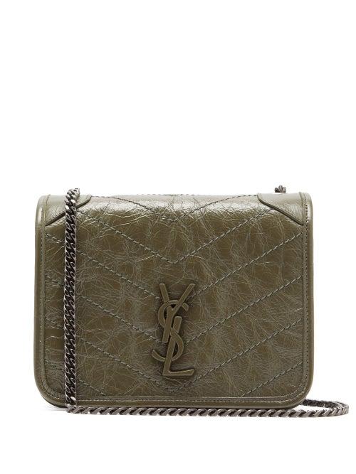 Matchesfashion.com Saint Laurent - Niki Mini Leather Shoulder Bag - Womens - Khaki