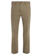 Prada Straight-leg Micro-checked Wool Trousers