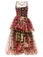 Matchesfashion.com Molly Goddard - Kelman Polka-dot And Floral-print Tulle Dress - Womens - Multi