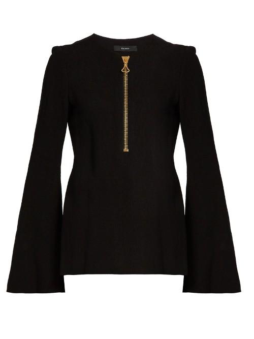 Ellery Minnelli Flared-sleeve Crepe Top