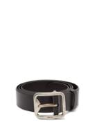 Matchesfashion.com Prada - Engraved Buckle Leather Belt - Mens - Black
