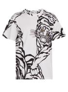 Matchesfashion.com Valentino - Tiger Print Cotton Jersey T Shirt - Mens - White