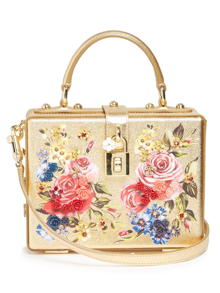 Dolce & Gabbana Dolce Soft Rose-print Leather Box Bag