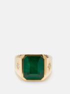 Octavia Elizabeth - Ambition Diamond, Emerald & 18kt Gold Ring - Womens - Green Multi