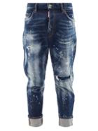 Dsquared2 - Combat Distressed Slim-leg Cropped Jeans - Mens - Navy