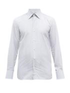 Mens Rtw Tom Ford - Fine Stripe Cotton-poplin Shirt - Mens - Blue White
